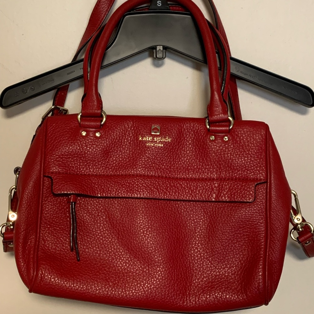 Kate Spade Red Pebbled Leather Satchel